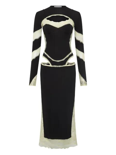 lace-insert cut-out midi dress by MARINE SERRE
