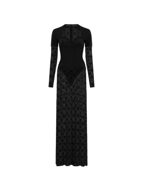 layered mesh flock dress by MARINE SERRE