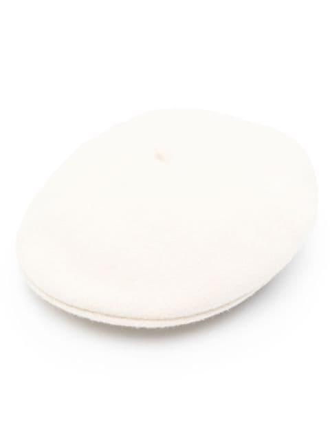 logo-embroidered wool beret by MARINE SERRE