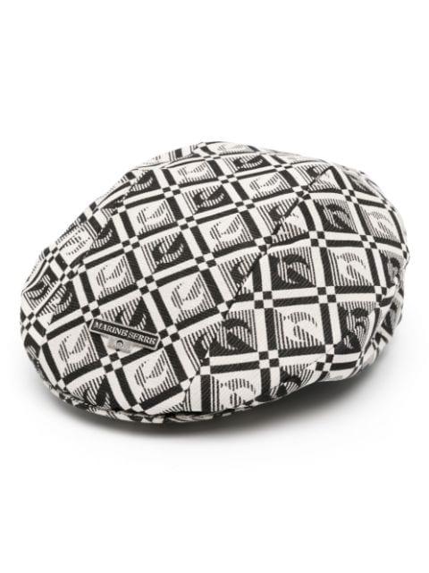 logo-patch motif-print hat by MARINE SERRE