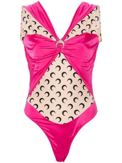 logo-plaque panelled bodysuit by MARINE SERRE