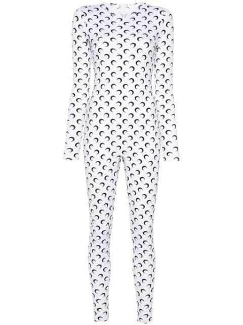 logo-print jersey catsuit by MARINE SERRE