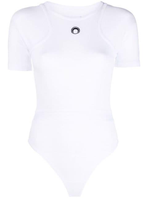 logo-print organic-cotton bodysuit by MARINE SERRE