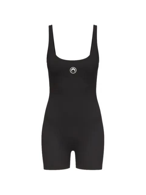 logo ribbed short catsuit by MARINE SERRE