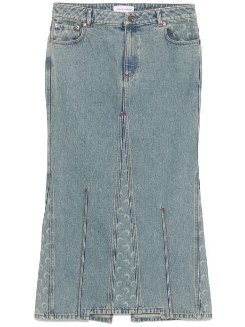 moon-laser denim skirt by MARINE SERRE