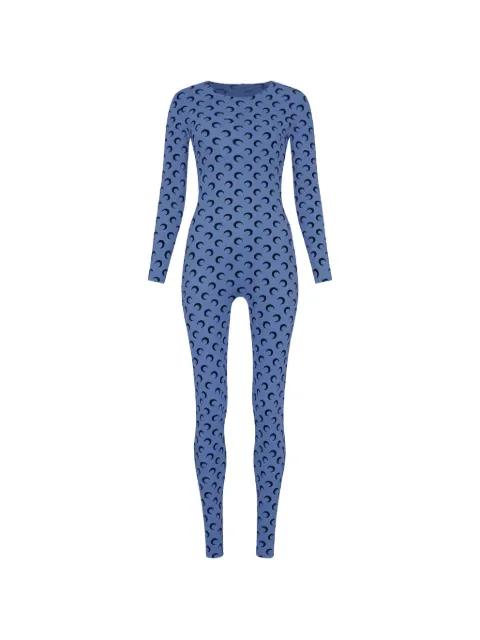 moon-print long-sleeve jumpsuit by MARINE SERRE