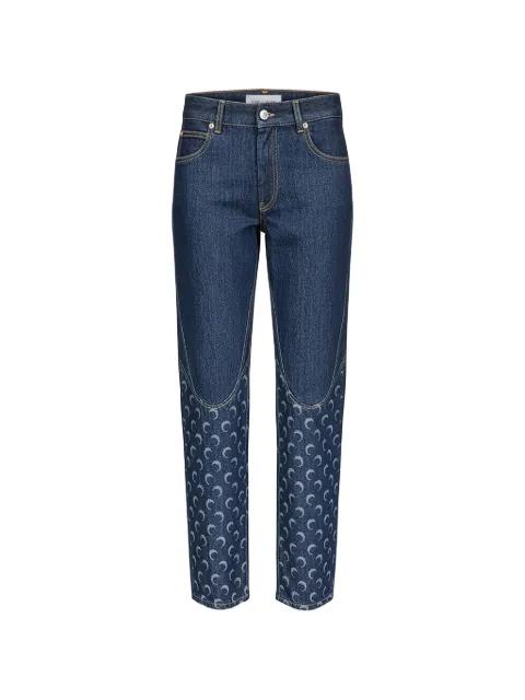 moon-print panelled jeans by MARINE SERRE