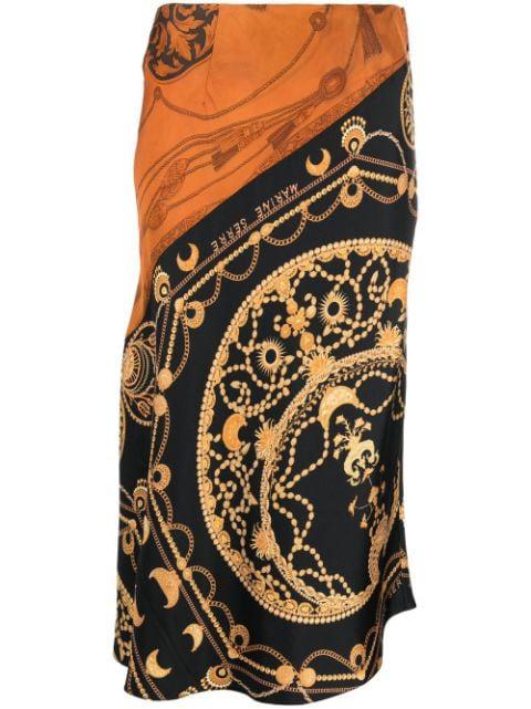 regenerated jewellery-print silk skirt by MARINE SERRE
