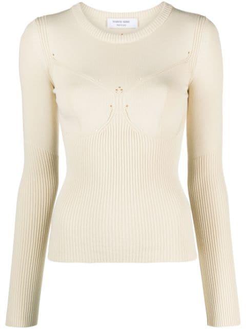 rib-knit long-sleeve top by MARINE SERRE