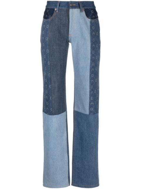 straight-leg patchwork jeans by MARINE SERRE
