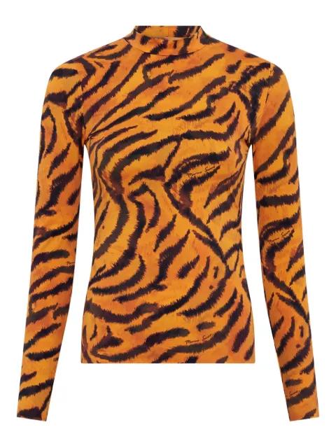 tiger-print turtleneck top by MARINE SERRE