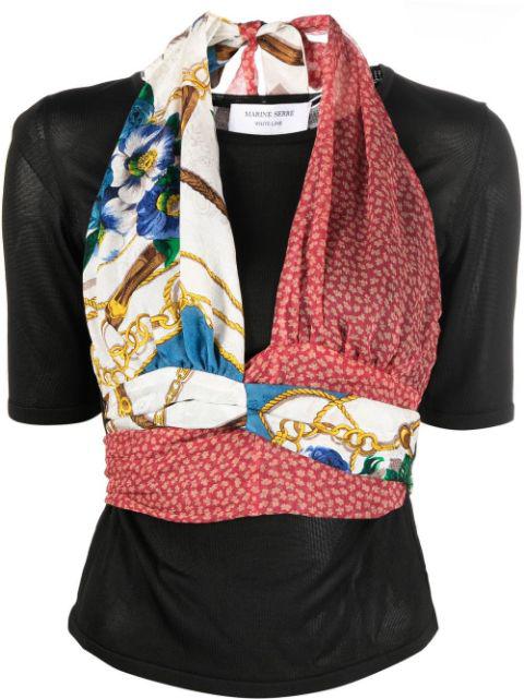 twisted-scarf hybrid knit top by MARINE SERRE