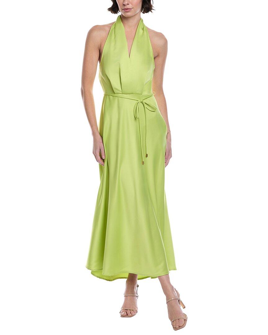 MARION Solid Satin Halter Maxi Dress by MARION