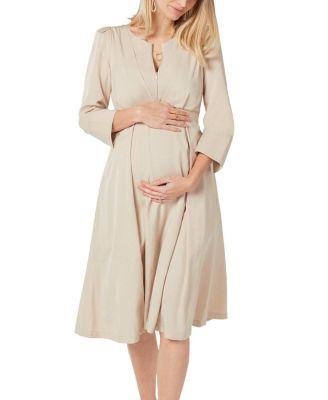 Women's Empire Waist Maternity & Nursing Midi Tea Dress in TENCEL by MARION