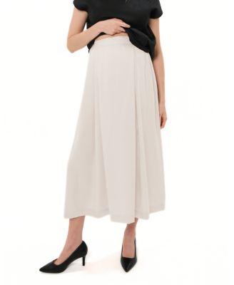 Women's Over-Under Bump Pleated Tencel Maternity Maxi Skirt by MARION