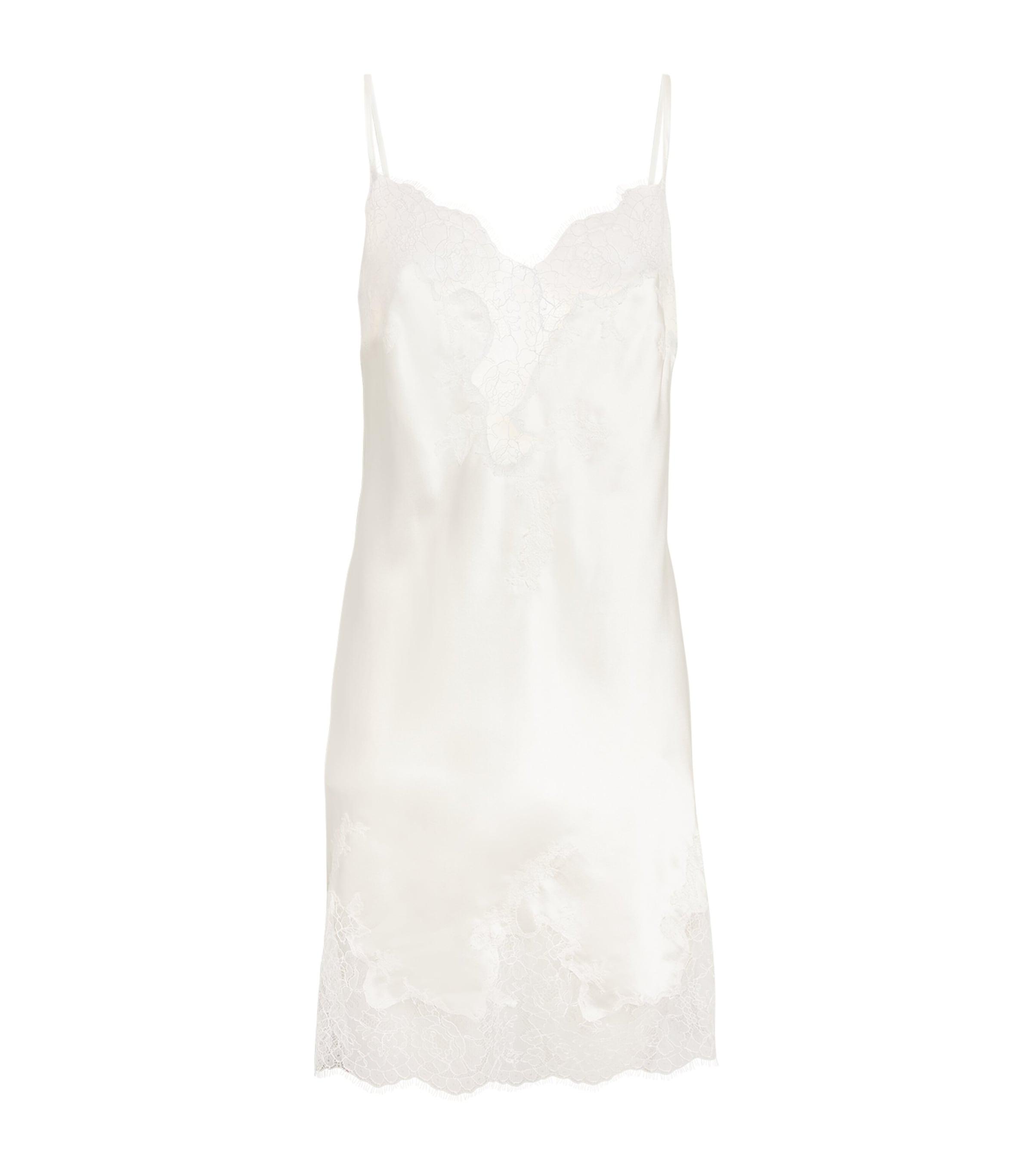 Marjolaine Silk Lace-Trim Chemise by MARJOLAINE
