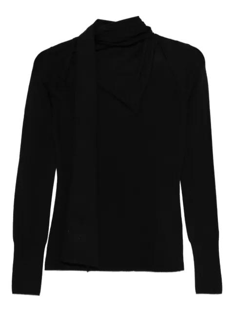 scarf-detail sweater by MARK KENLY DOMINO TAN