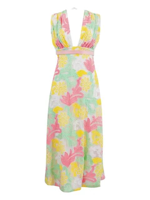 Aura floral-lace midi dress by MARKARIAN