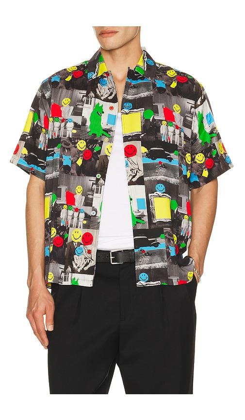Market Smiley Collage Woven Shirt in Black by MARKET