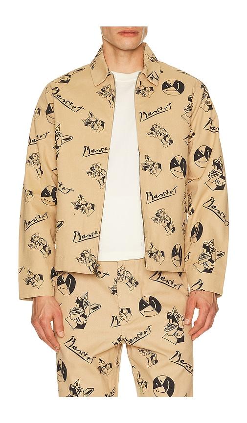 Market Smiley Cubism Work Jacket in Tan by MARKET