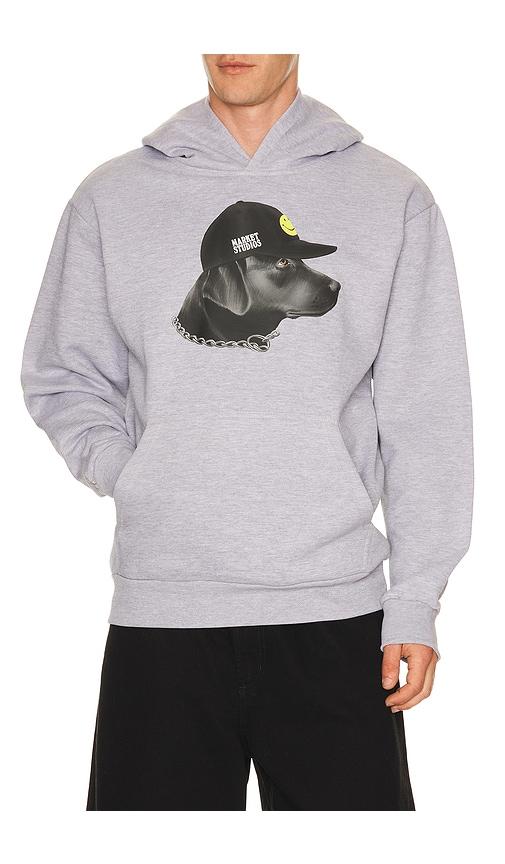 Market Smiley Dog Got Style Hoodie in Grey by MARKET