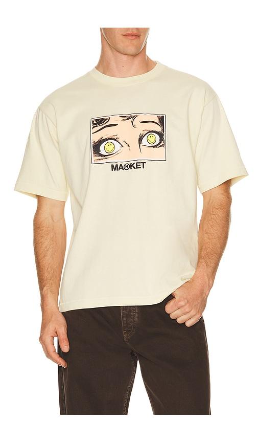 Market Smiley Eye See You T-Shirt in Cream by MARKET