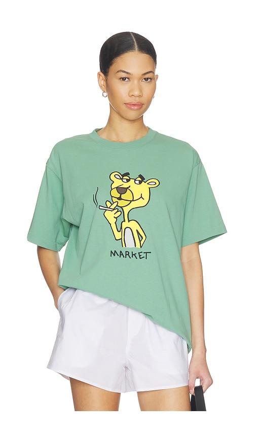Market Yellow Panther T-Shirt in Green by MARKET