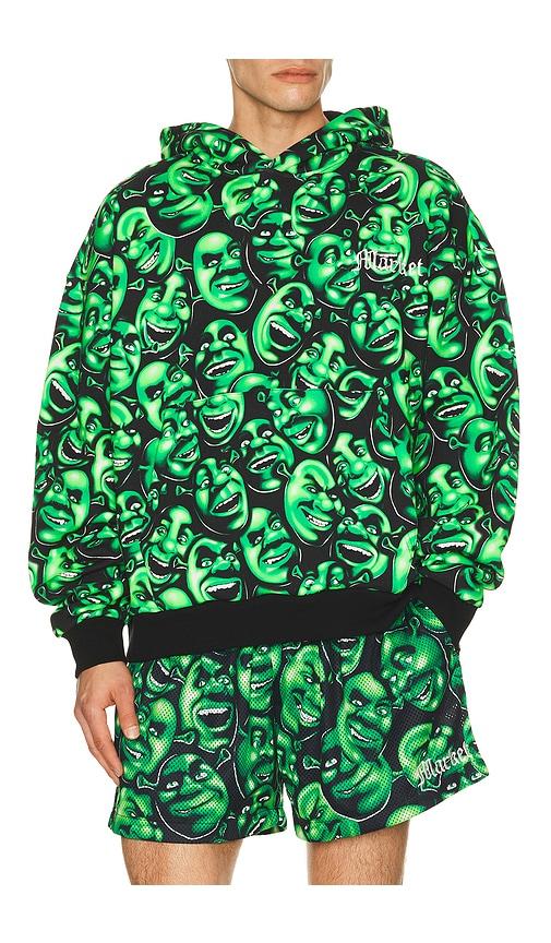 Market x Shrek All Over Print Hoodie in Black,Green by MARKET