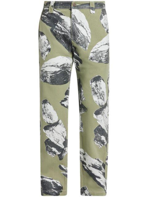 Talus graphic-print cotton trousers by MARKET