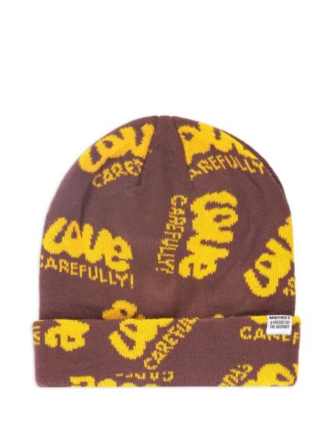 intarsia-pattern knitted beanie by MARKET
