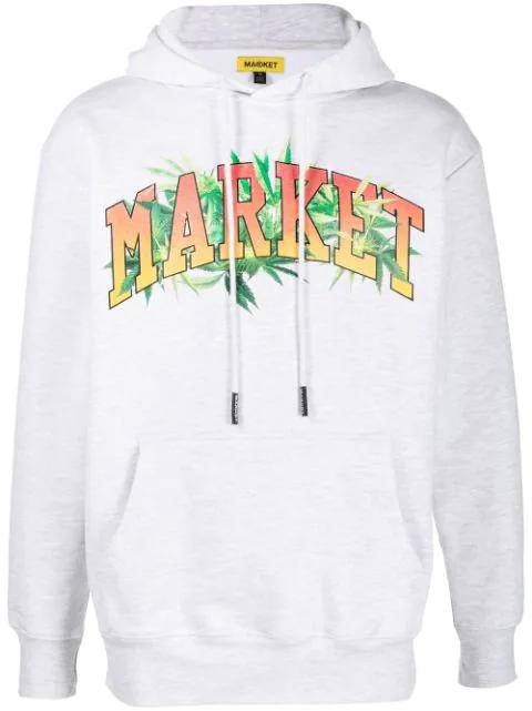 logo-print cotton hoodie by MARKET
