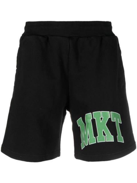 logo-print cotton track shorts by MARKET