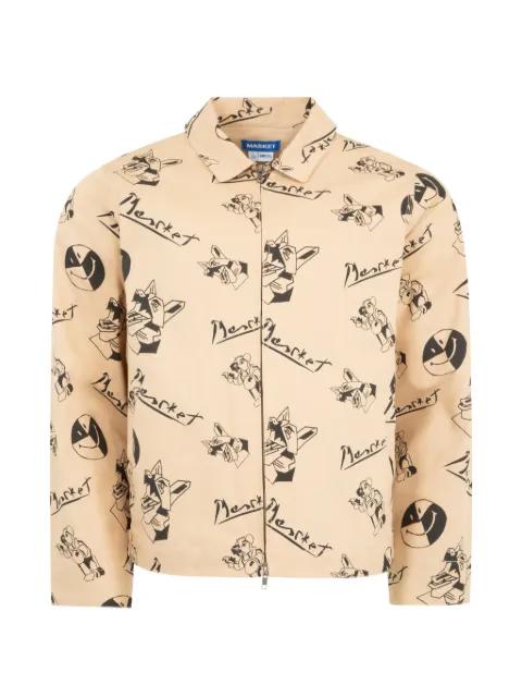 smiley cubism patterned jacket by MARKET