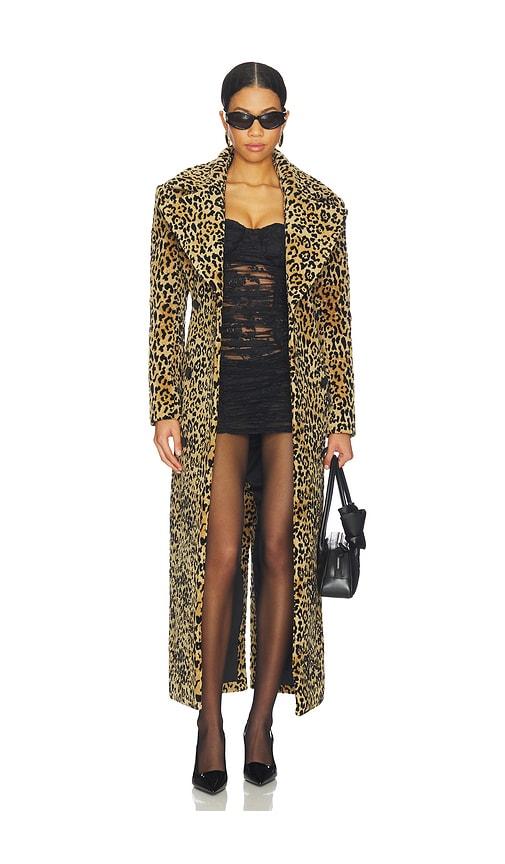 Markgong Jacquard Fitted-Waist Coat in Tan by MARKGONG