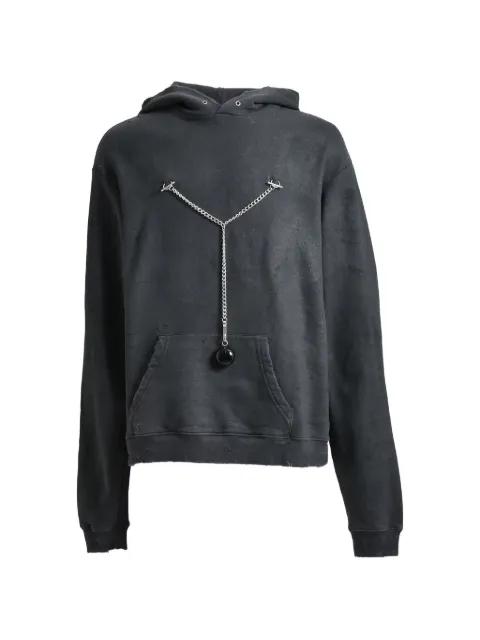 chain-detail hoodie by MARKING DISTANCE