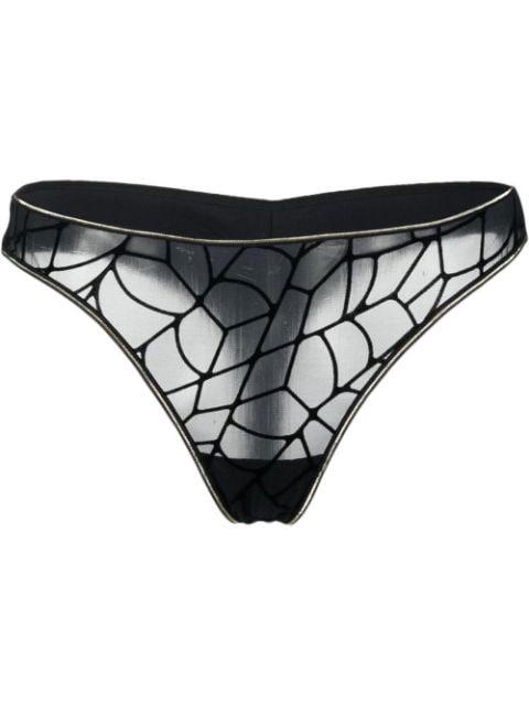 The Adventuress embroidered sheer thong by MARLIES DEKKERS