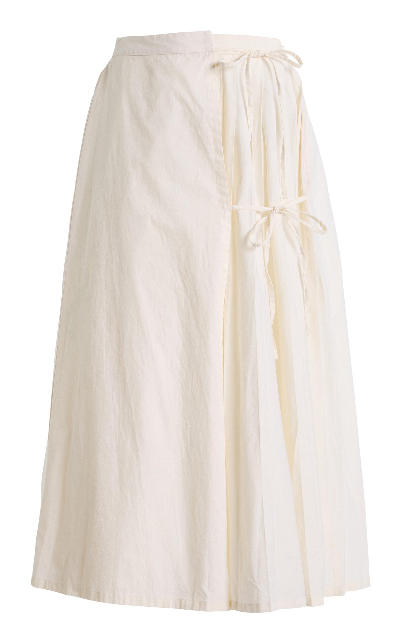 Marlies Graceouou Pleated Cotton Midi Skirt - Moda Operandi by MARLIES GRACE