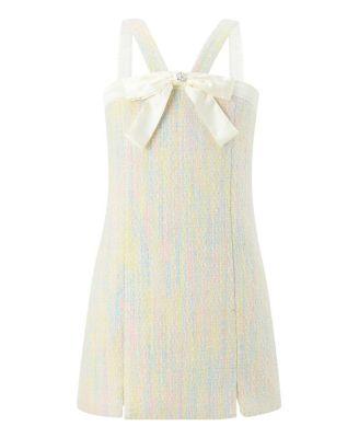 Girls' Lilliana Bow Tweed Mini Dress - Little Kid by MARLO KIDS