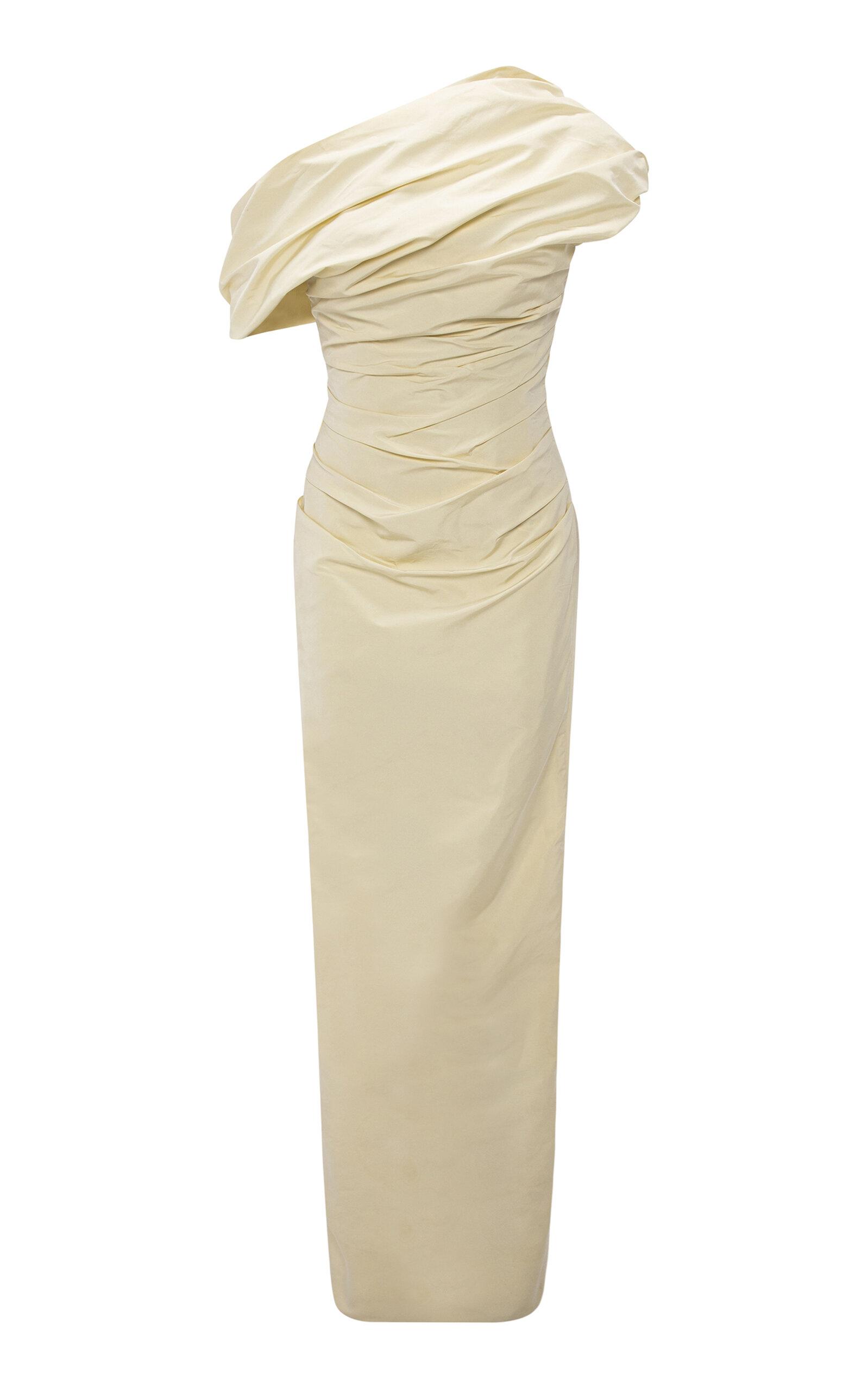Marmar Halim Asymmetrical Draped Taffeta Maxi Dress - Moda Operandi by MARMAR HALIM