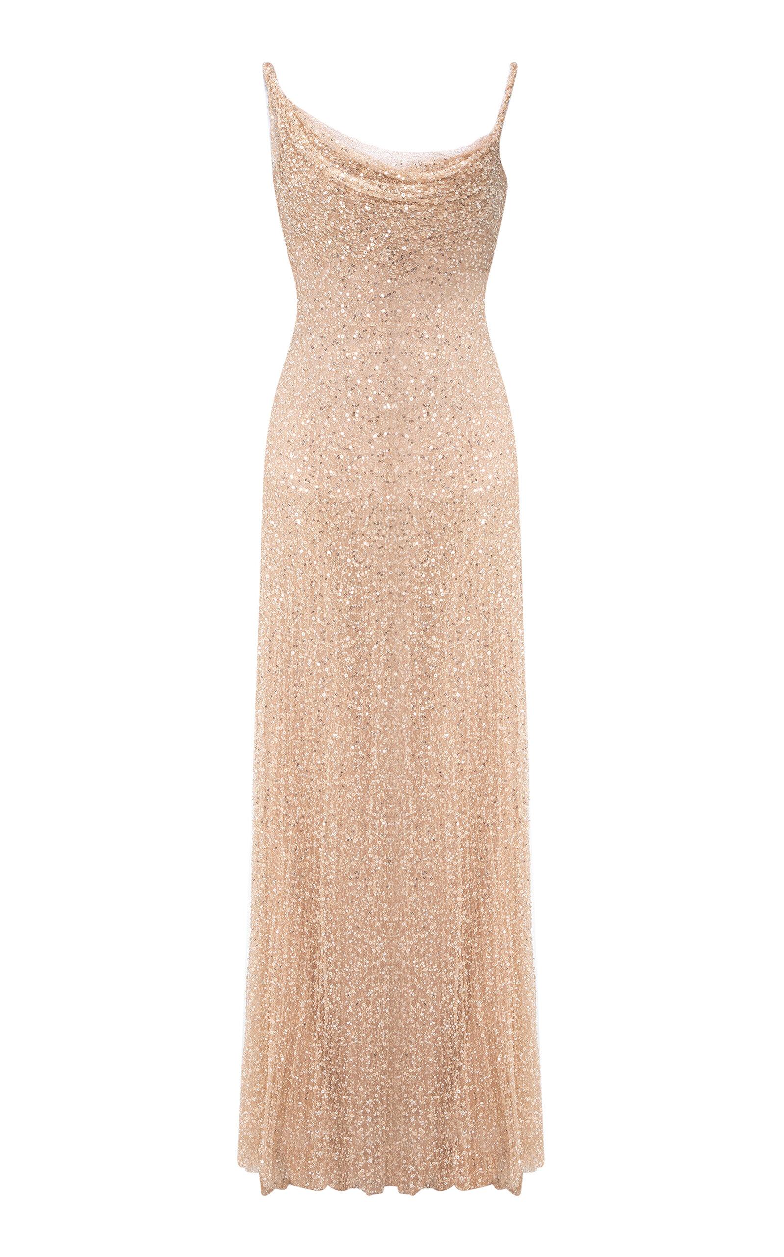 Marmar Halim Cowl-Neck Embroidered Maxi Dress - Moda Operandi by MARMAR HALIM