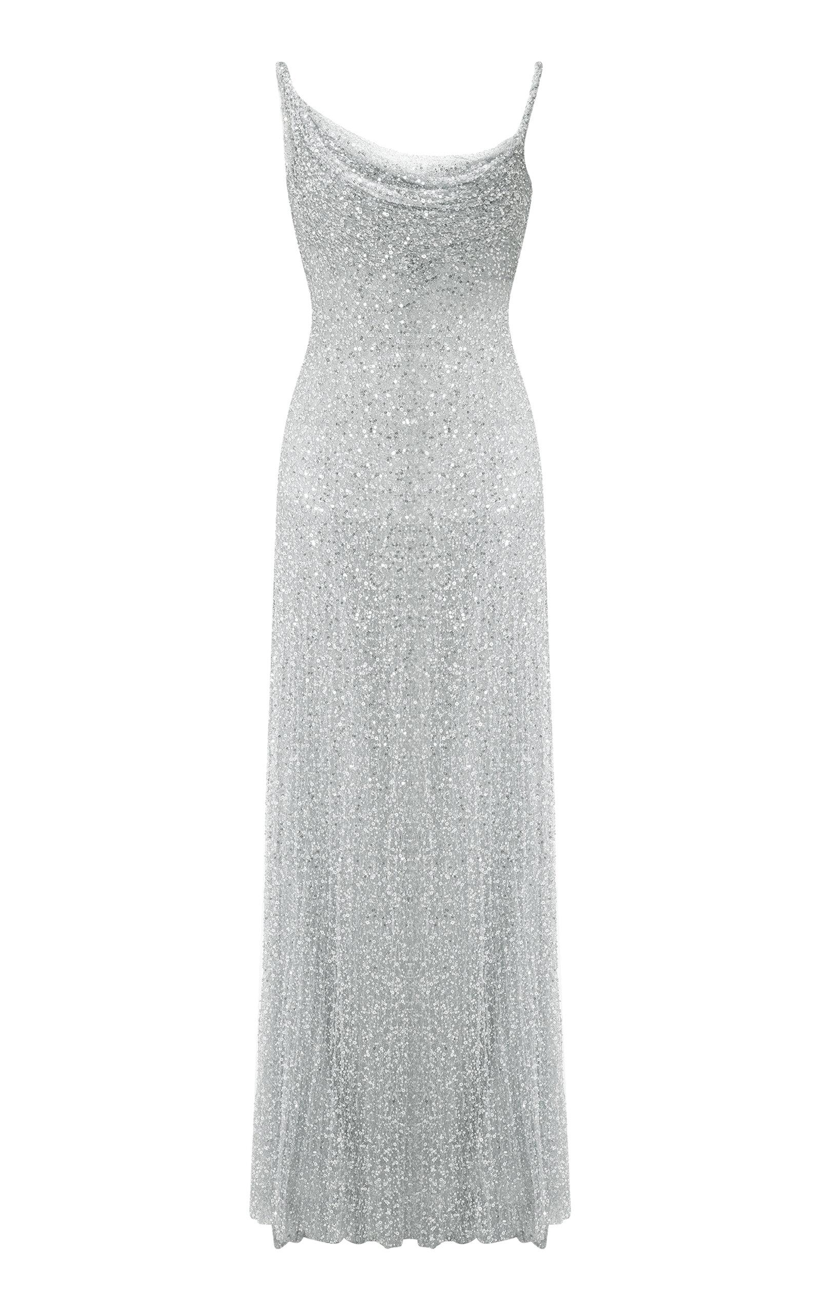 Marmar Halim Cowl-Neck Embroidered Maxi Dress - Moda Operandi by MARMAR HALIM