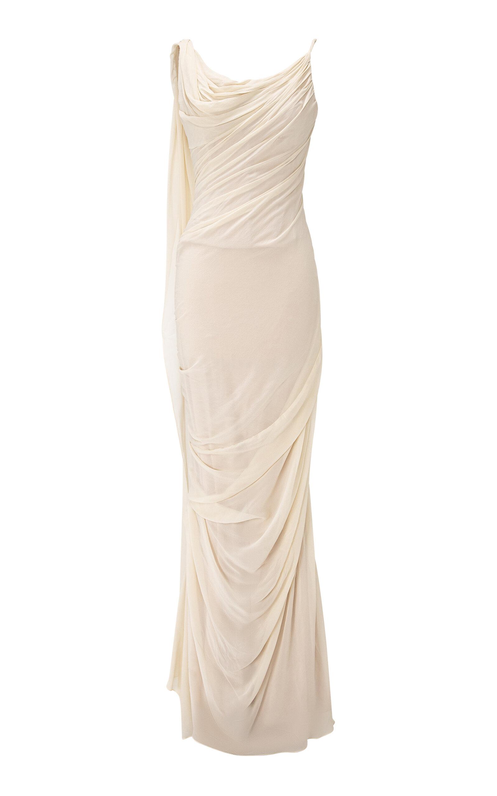 Marmar Halim Draped Silk Chiffon Maxi Dress - Moda Operandi by MARMAR HALIM