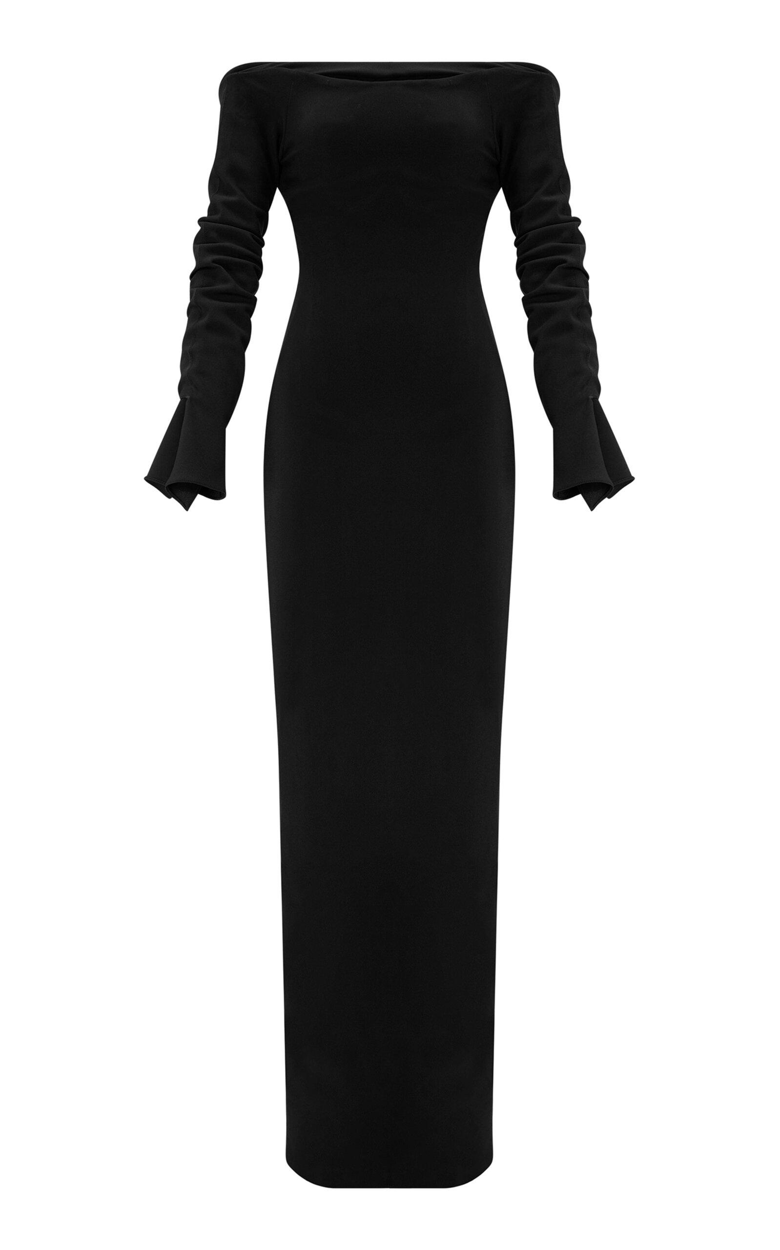 Marmar Halim Off-Shoulder Draped Crepe Gown - Moda Operandi by MARMAR HALIM