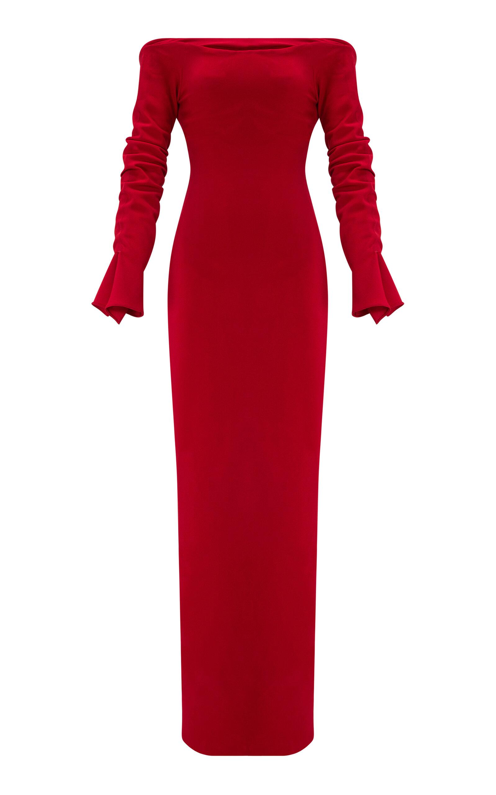 Marmar Halim Off-Shoulder Draped Crepe Gown - Moda Operandi by MARMAR HALIM