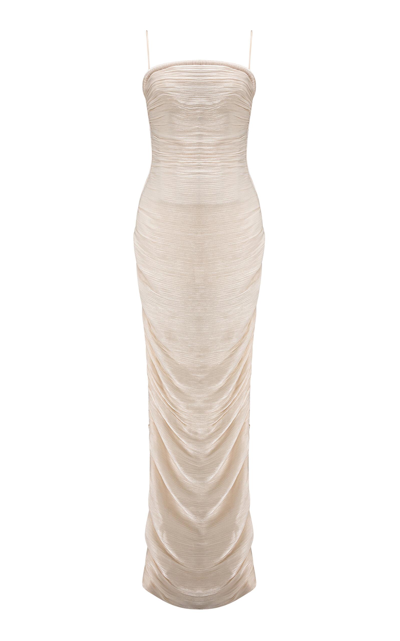 Marmar Halim Pleated Chiffon Maxi Dress - Moda Operandi by MARMAR HALIM