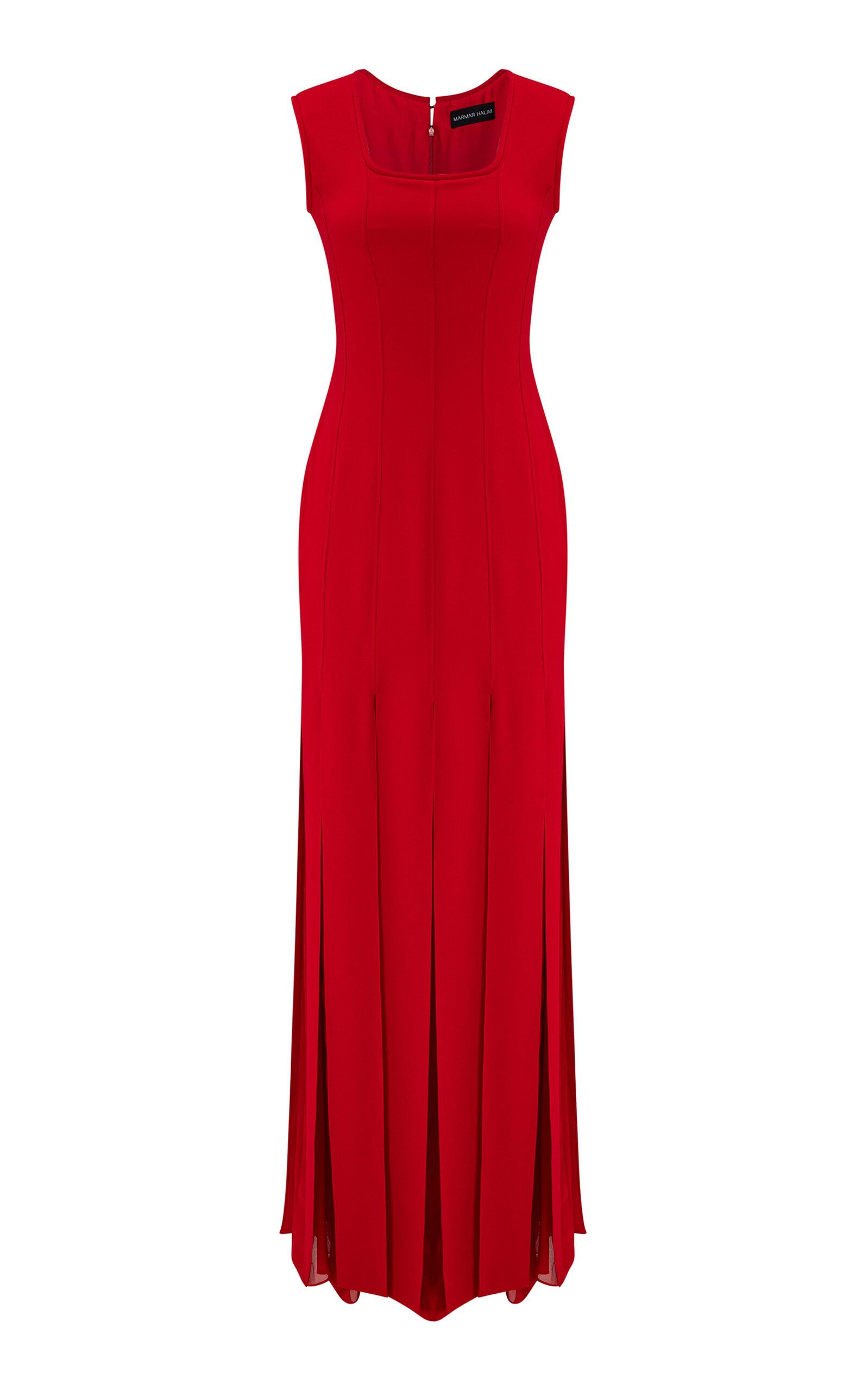 Marmar Halim Scoop-Neck Crepe And Chiffon Gown - Moda Operandi by MARMAR HALIM