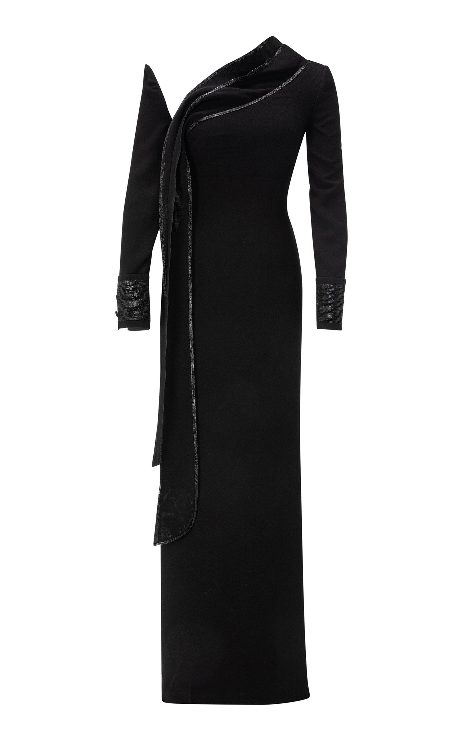 Marmar Halim Straight-Cut Embroidered Crepe Gown - Moda Operandi by MARMAR HALIM