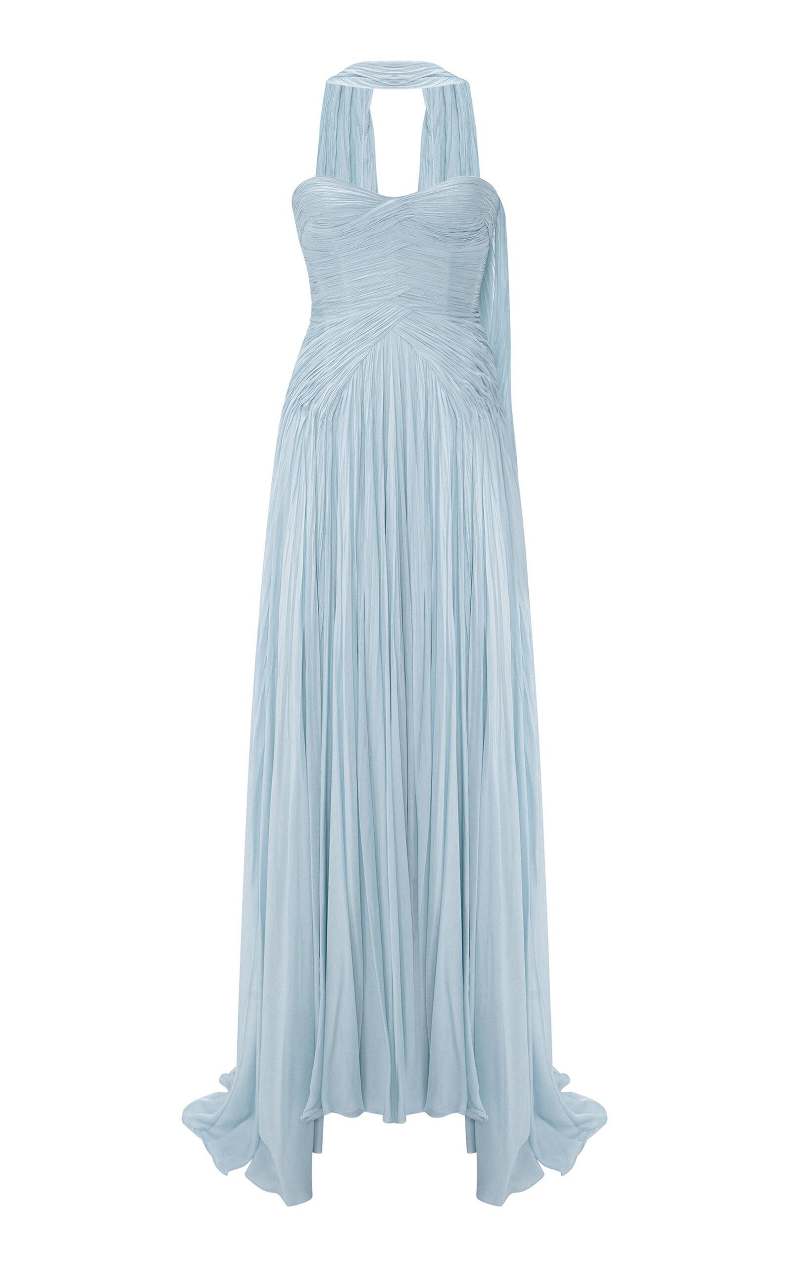 Marmar Halim Strapless Hand-Pleated Silk Chiffon Gown - Moda Operandi by MARMAR HALIM