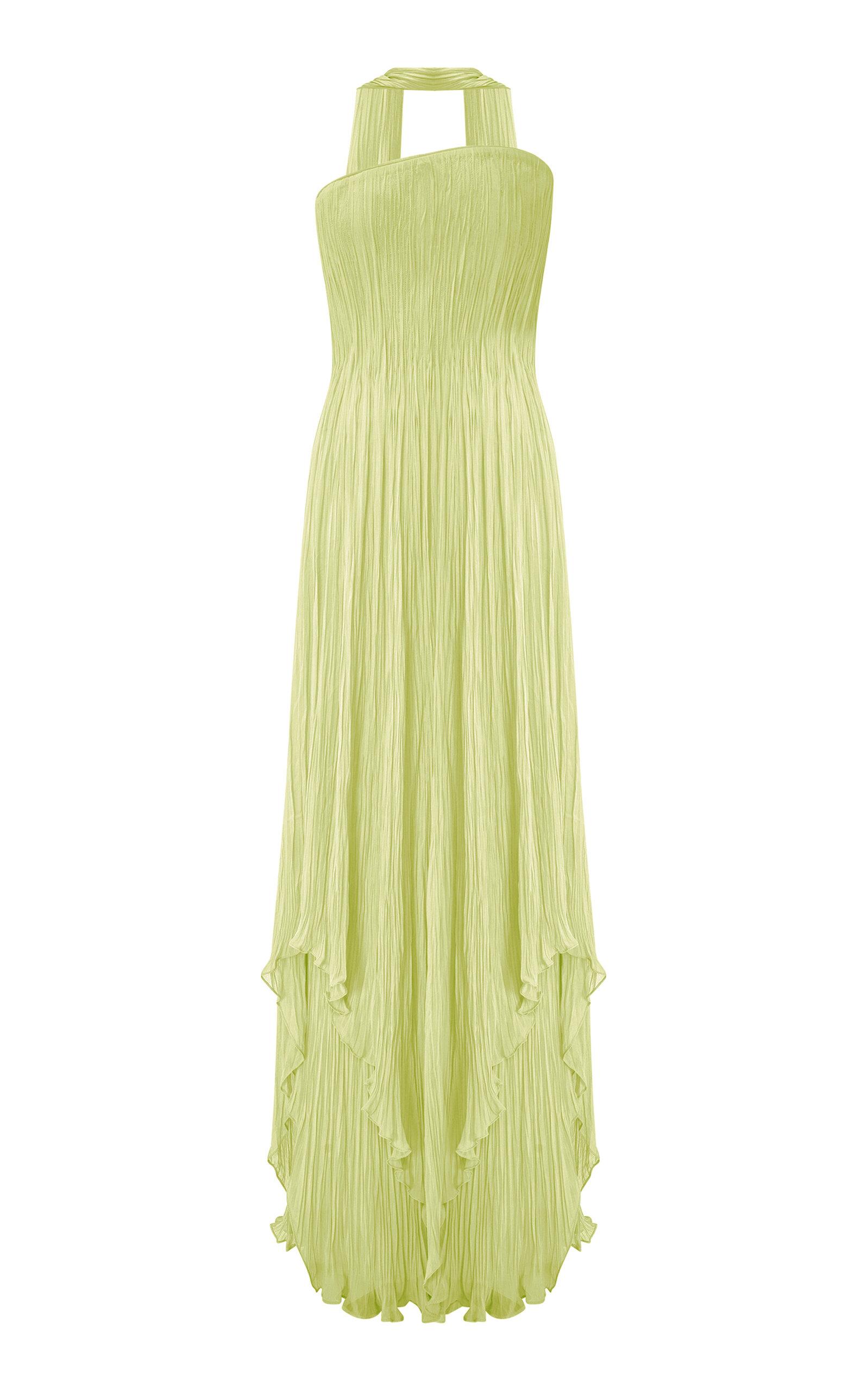 Marmar Halim Strapless Pleated Chiffon Gown With Scarf - Moda Operandi by MARMAR HALIM