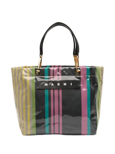 2010-2026 PVC Glossy Grip Striped tote bag by MARNI 
